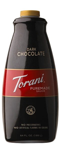 Torani Dark Chocolate Puremade Sauce - 64 oz. Bottle