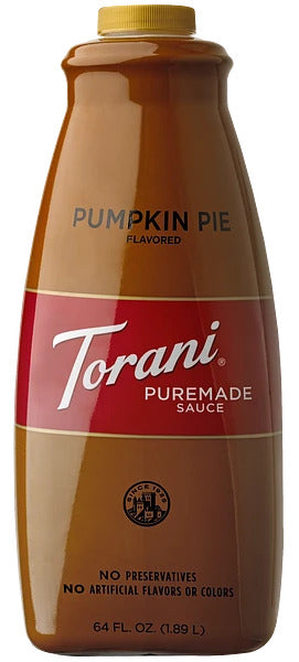 Torani Pumpkin Pie Puremade Sauce - 64 oz. Bottle