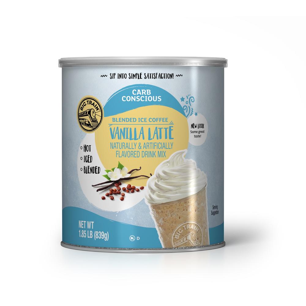 Big Train Carb Conscious Blended Ice Coffee - 1.85 lb. Can: Vanilla Latte
