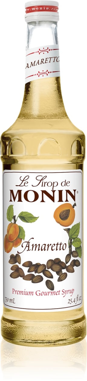 Monin Classic Flavored Syrups - 750 ml. Glass Bottle: Amaretto