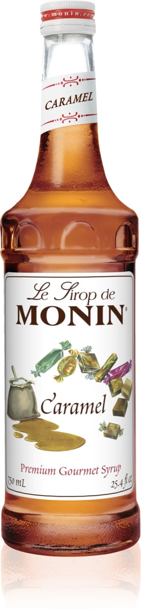 Monin Classic Flavored Syrups - 750 ml. Glass Bottle: Caramel