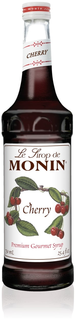 Monin Classic Flavored Syrups - 750 ml. Glass Bottle: Cherry
