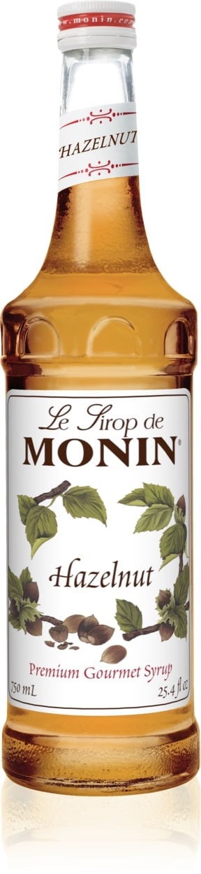Monin Classic Flavored Syrups - 750 ml. Glass Bottle: Hazelnut