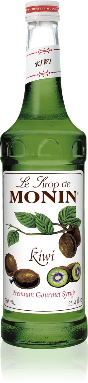 Monin Classic Flavored Syrups - 750 ml. Glass Bottle: Kiwi