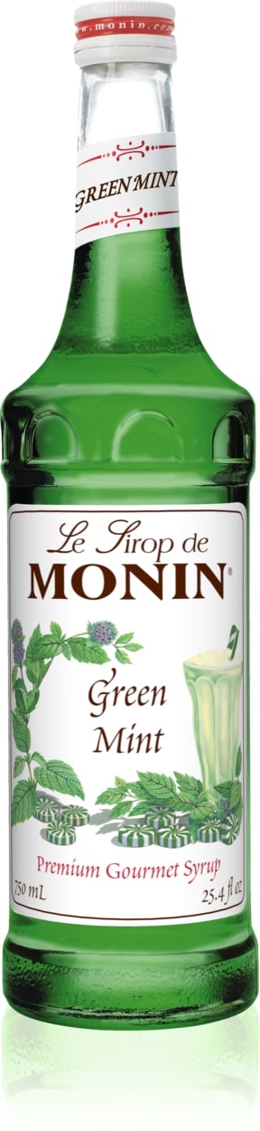 Monin Classic Flavored Syrups - 750 ml. Glass Bottle: Mint, Green