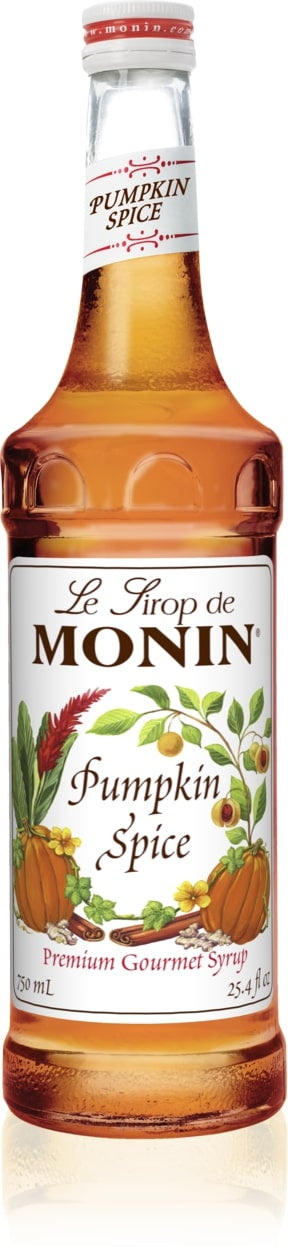 Monin Classic Flavored Syrups - 750 ml. Glass Bottle: Pumpkin Spice