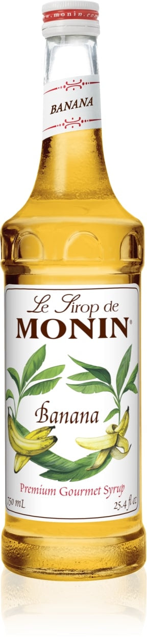 Monin Classic Flavored Syrups - 750 ml. Glass Bottle: Banana