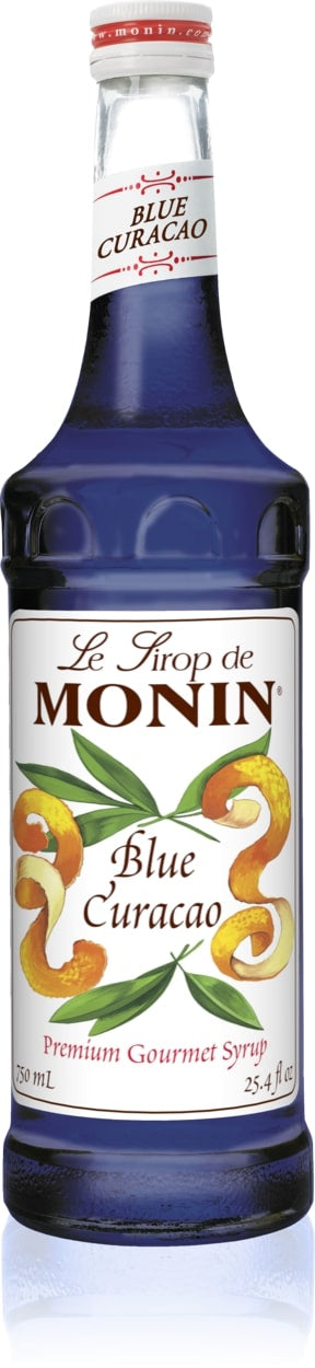 Monin Classic Flavored Syrups - 750 ml. Glass Bottle: Blue Curacao