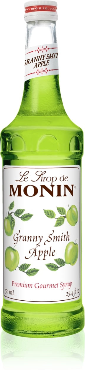 Monin Classic Flavored Syrups - 750 ml. Glass Bottle: Apple, Granny Smith