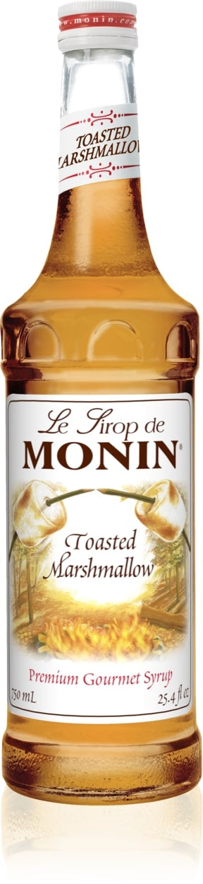 Monin Classic Flavored Syrups - 750 ml. Glass Bottle: Marshmallow, Toasted