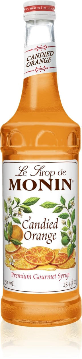 Monin Classic Flavored Syrups - 750 ml. Glass Bottle: Orange (Candied)