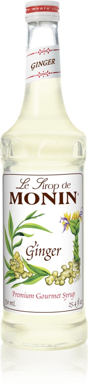 Monin Classic Flavored Syrups - 750 ml. Glass Bottle: Ginger
