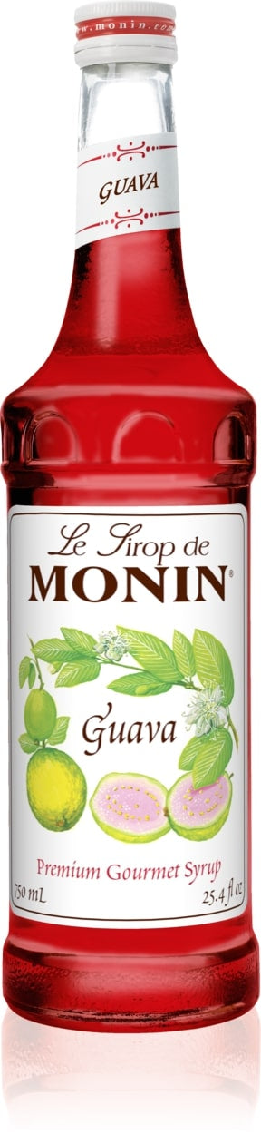 Monin Classic Flavored Syrups - 750 ml. Glass Bottle: Guava