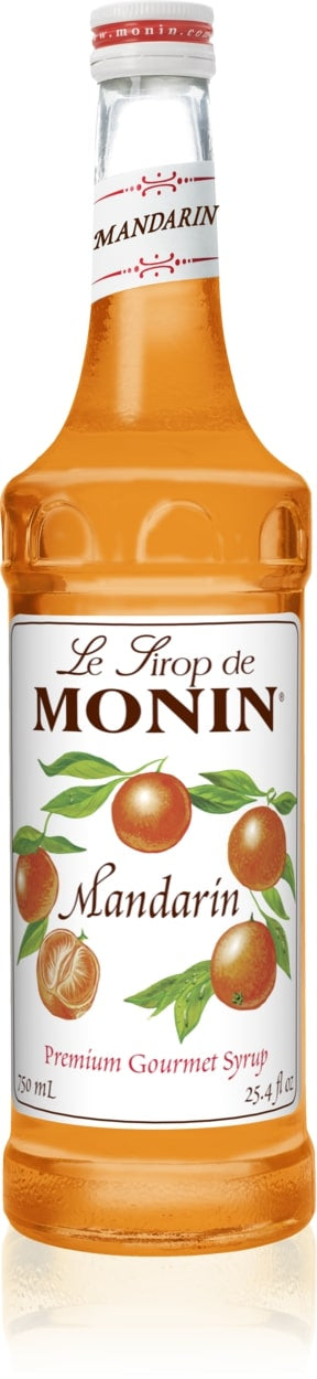 Monin Classic Flavored Syrups - 750 ml. Glass Bottle: Mandarin