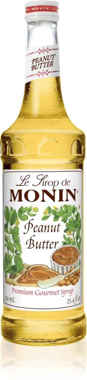 Monin Classic Flavored Syrups - 750 ml. Glass Bottle: Peanut Butter