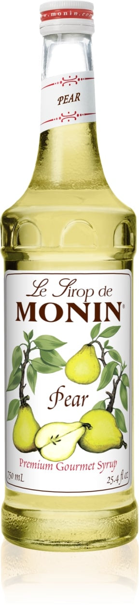 Monin Classic Flavored Syrups - 750 ml. Glass Bottle: Pear