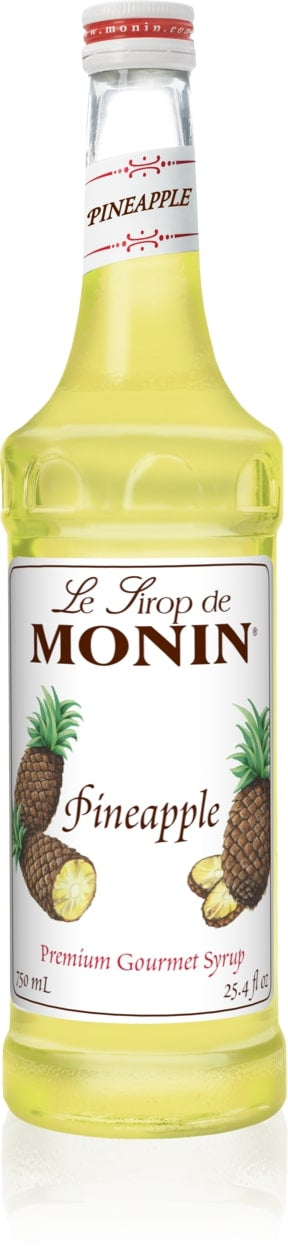 Monin Classic Flavored Syrups - 750 ml. Glass Bottle: Pineapple