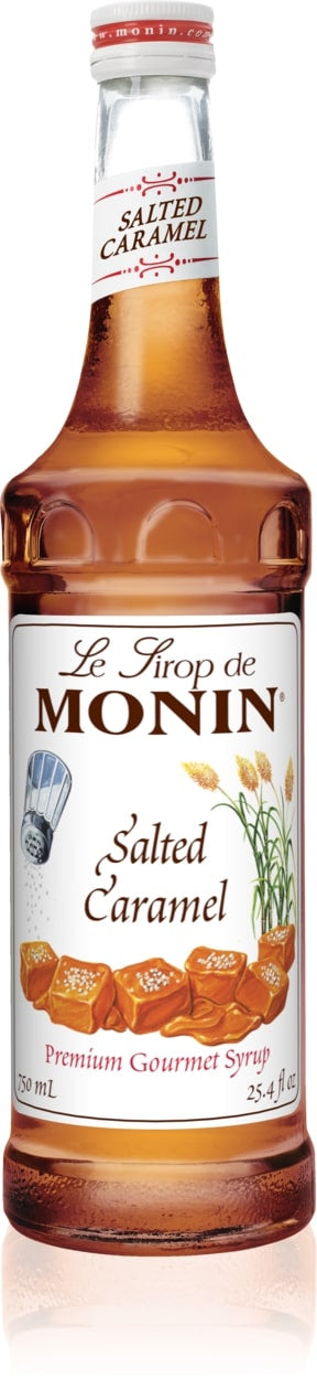 Monin Classic Flavored Syrups - 750 ml. Glass Bottle: Salted Caramel