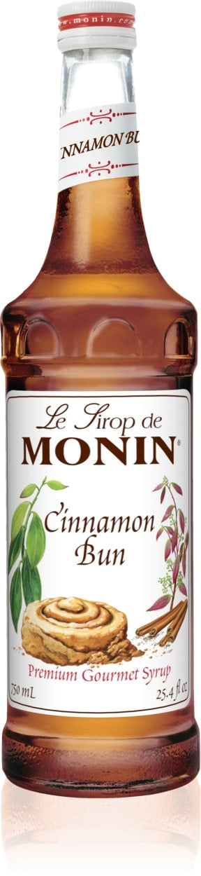 Monin Classic Flavored Syrups - 750 ml. Glass Bottle: Cinnamon Bun