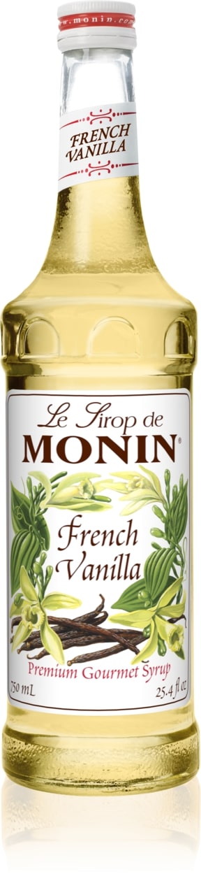 Monin Classic Flavored Syrups - 750 ml. Glass Bottle: French Vanilla