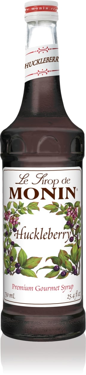 Monin Classic Flavored Syrups - 750 ml. Glass Bottle: Huckleberry