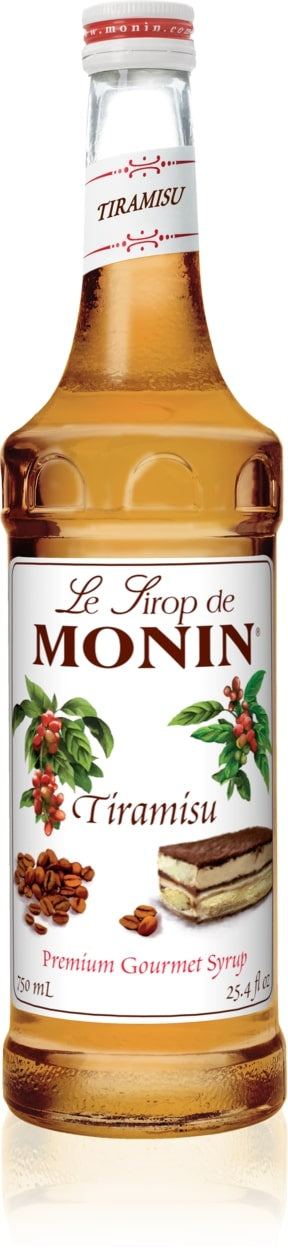 Monin Classic Flavored Syrups - 750 ml. Glass Bottle: Tiramisu