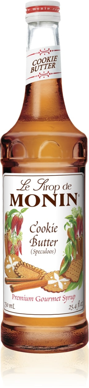 Monin Classic Flavored Syrups - 750 ml. Glass Bottle: Cookie Butter