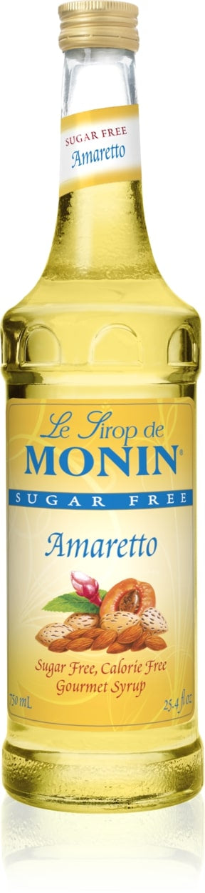 Monin  Sugar Free Flavored Syrups - 750 ml. Glass Bottle: Amaretto (Sugar Free)