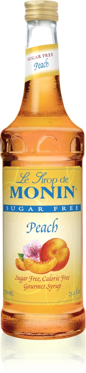 Monin  Sugar Free Flavored Syrups - 750 ml. Glass Bottle: Peach (Sugar Free)