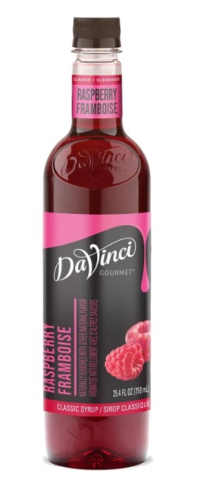 Davinci Classic Flavored Syrups - 750 ml. Plastic Bottle: Raspberry