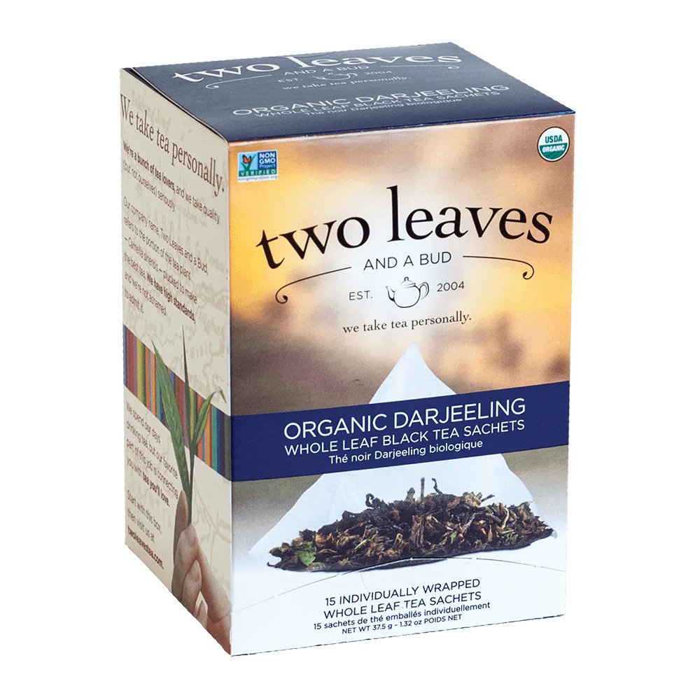 Two Leaves Tea - Box of 15 Tea Sachets: Organic Darjeeling Tea