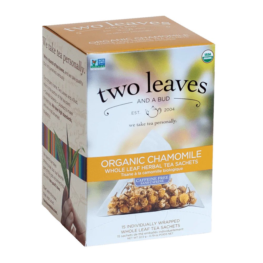 Two Leaves Tea - Box of 15 Tea Sachets: Organic Chamomile