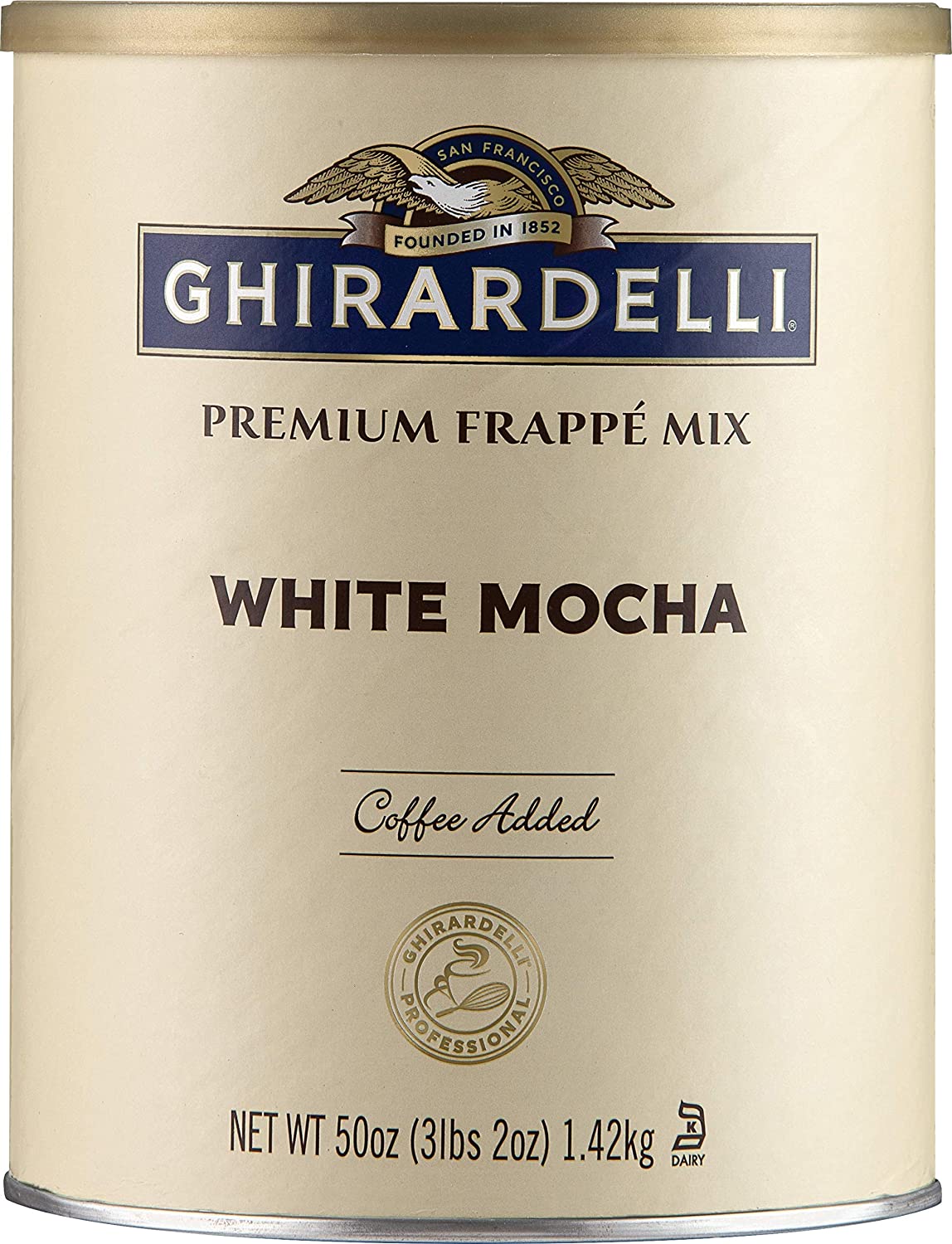 Ghirardelli Frappe (W/ COFFEE) - 3.12lb Cans: White Mocha