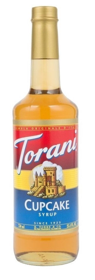 Torani Classic Flavored Syrups - 750 ml Glass Bottle: Cupcake