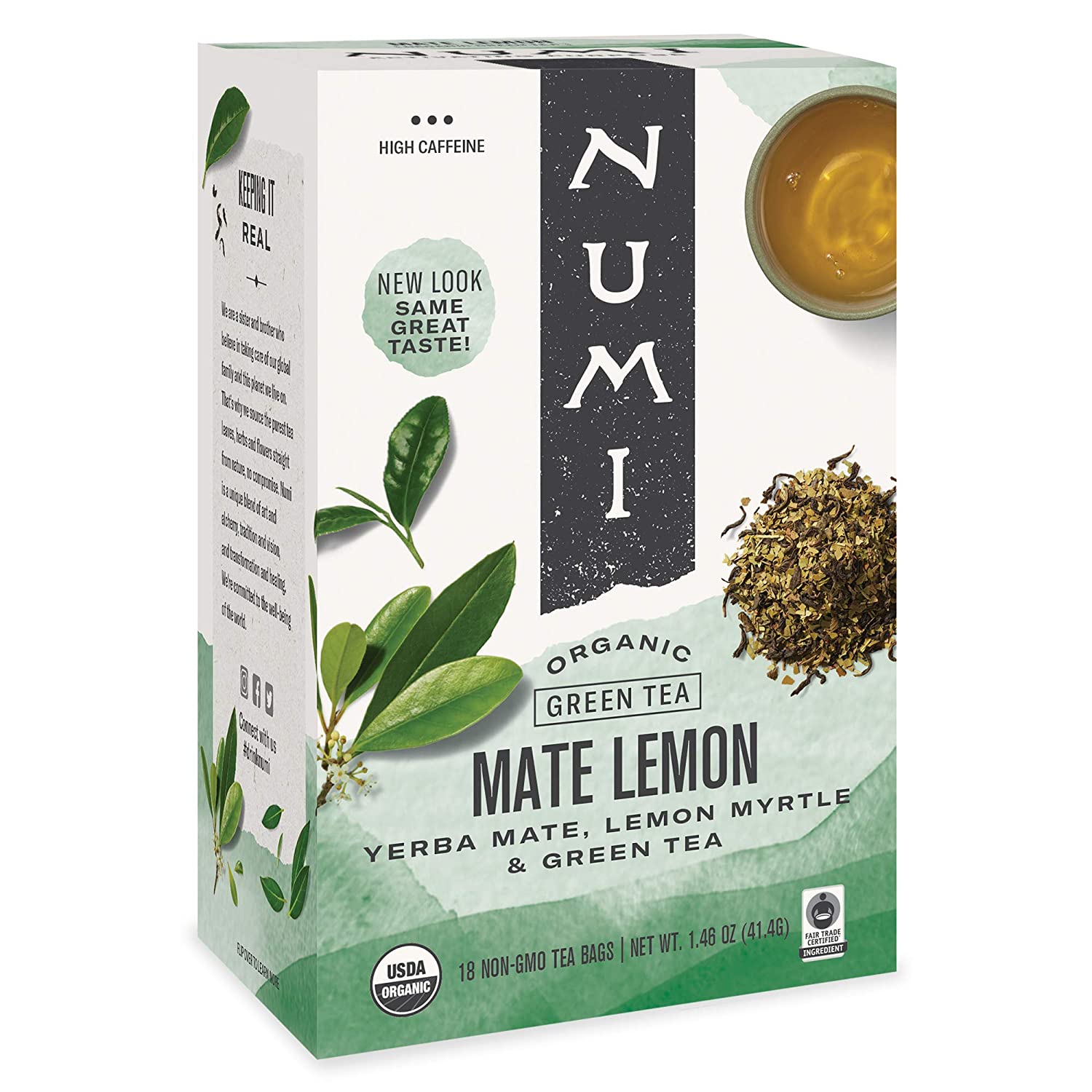 Numi Tea - Box of 18 Single Serve Packets: Mate Lemon