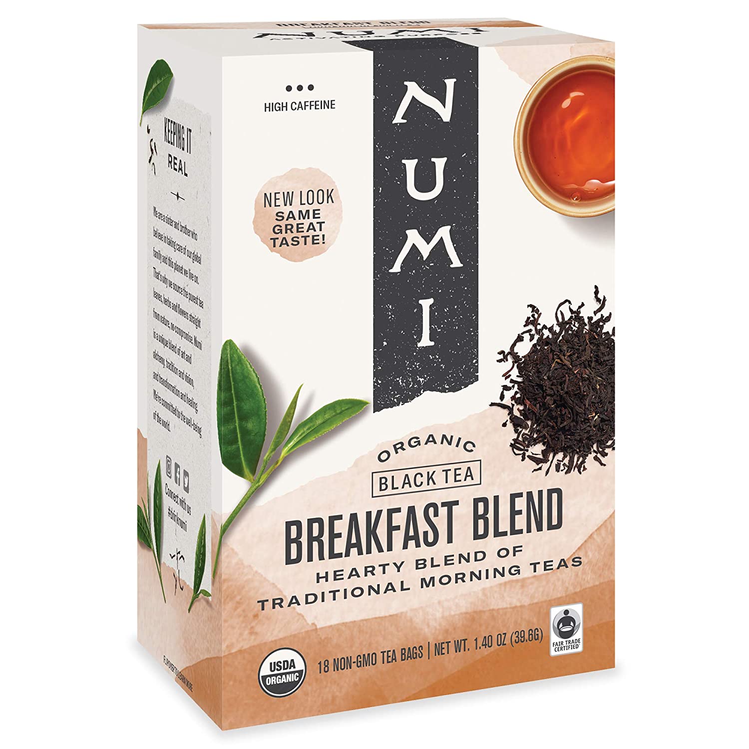 Numi Tea - Box of 18 Single Serve Packets: Breakfast Blend