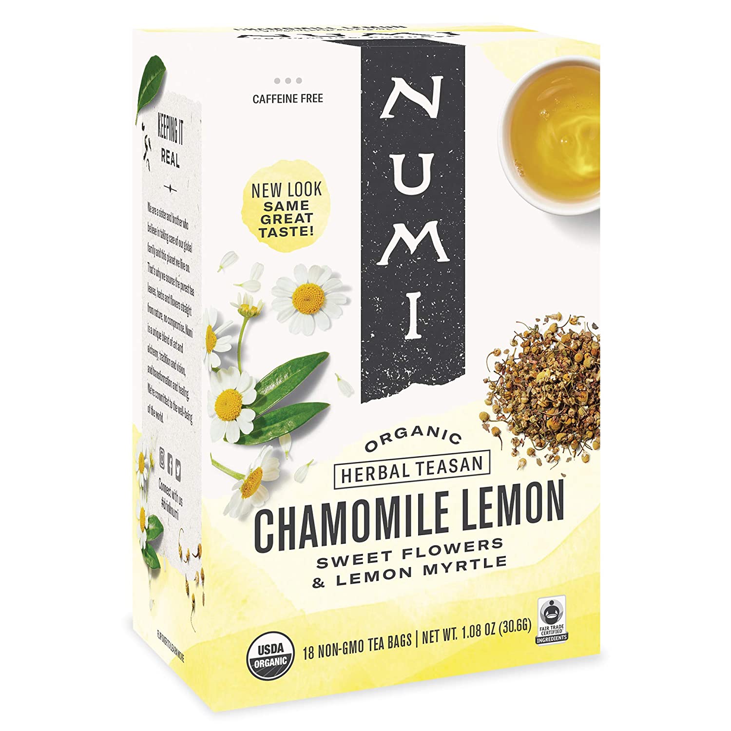 Numi Tea - Box of 18 Single Serve Packets: Chamomile Lemon