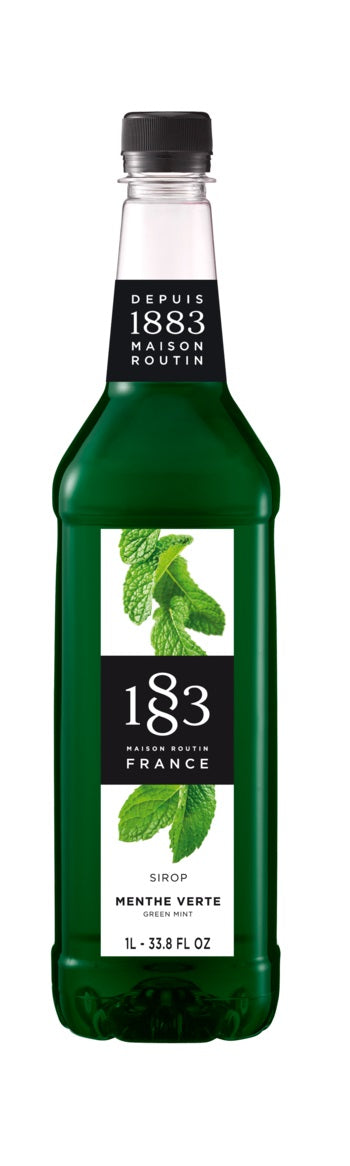 1883 Classic Flavored Syrups - 1L Plastic Bottle: Green Mint