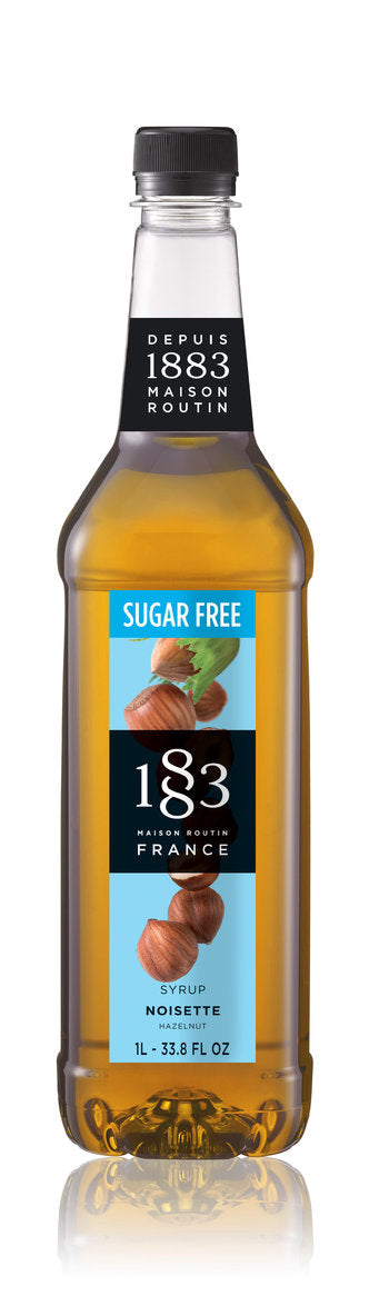 1883 Classic Flavored Syrups - 1L Plastic Bottle: Sugar Free Hazelnut