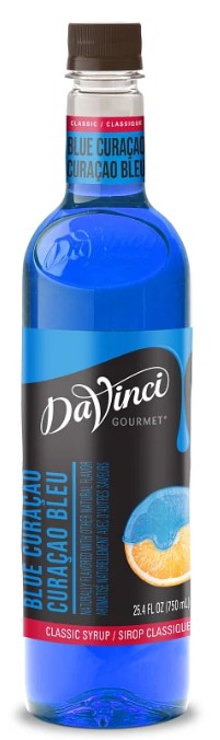 Davinci Classic Flavored Syrups - 750 ml. Plastic Bottle: Blue Curacao