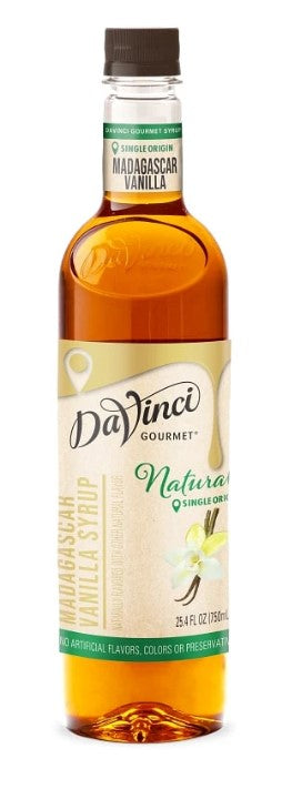 DaVinci Naturals Flavored Syrups - 750 ml. Plastic Bottle: Single Origin Madagascar Vanilla