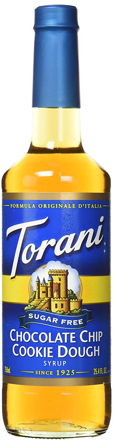 Torani Sugar Free Flavored Syrups - 750 ml Glass Bottle: Chocolate Chip Cookie Dough