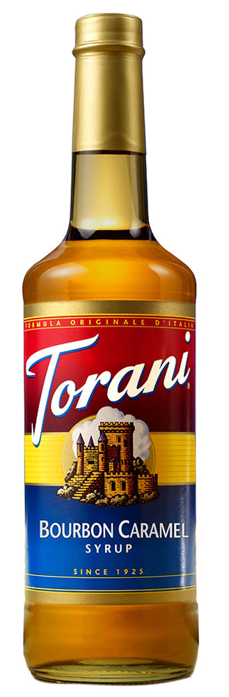 Torani Classic Flavored Syrups - 750 ml Glass Bottle: Burbon Caramel