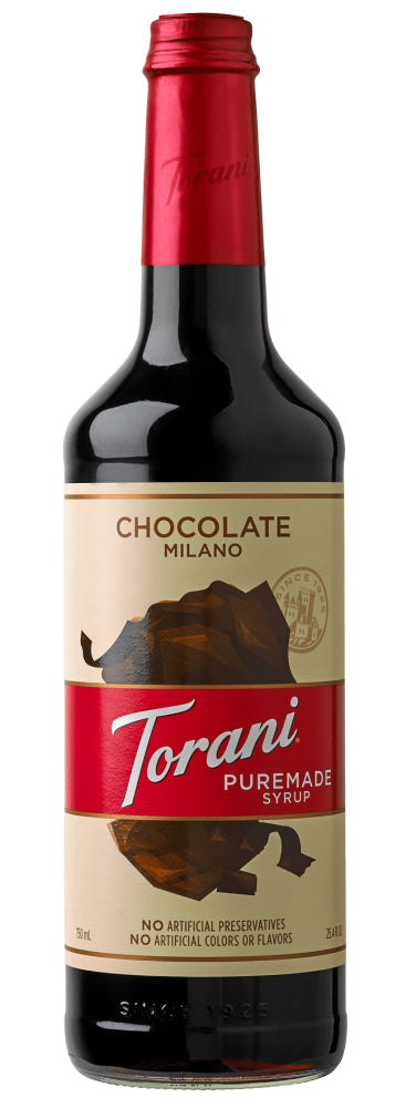 Torani Puremade Flavor Syrup: 750ml Plastic Bottle: Chocolate Milano