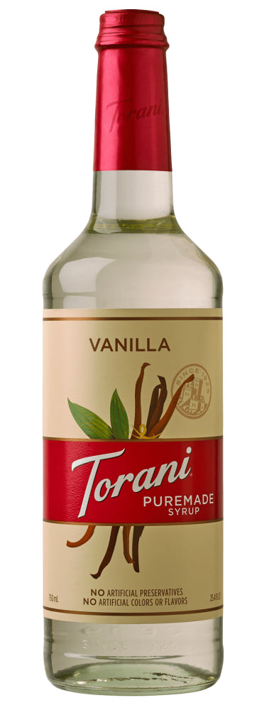 Torani Puremade Flavor Syrup: 750ml Glass Bottle: Vanilla