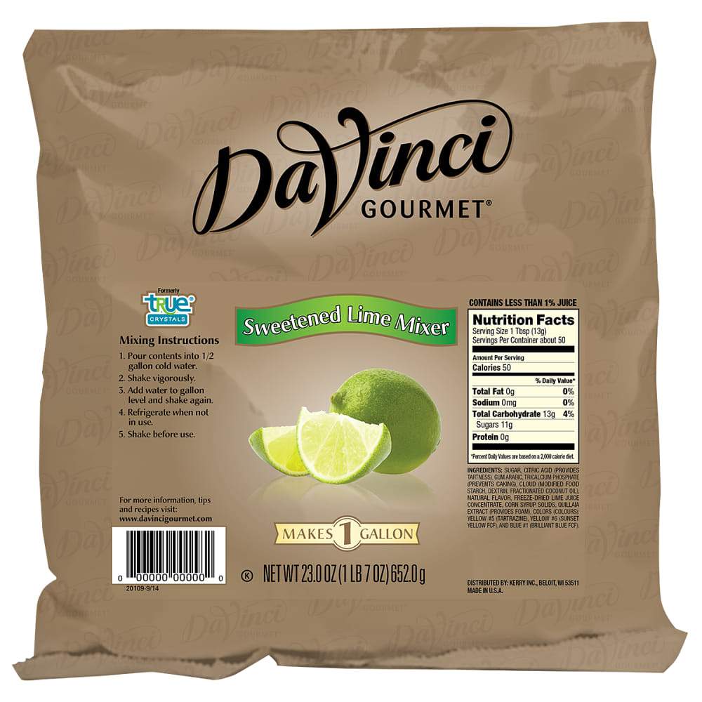 Davinci Gourmet Cocktail Mix - 23oz Bag: Sweetened Lime Mixer