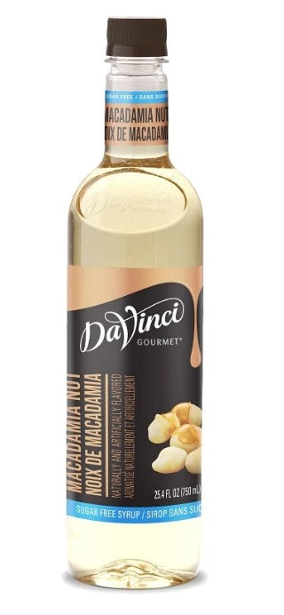 Davinci Sugar Free Flavored Syrups - 750 ml. Plastic Bottle: Macadamia Nut