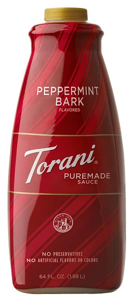 Torani Puremade Peppermint Bark Sauce - 64 oz. Bottle