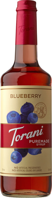 Torani Puremade Flavor Syrup: 750ml Glass Bottle: Blueberry