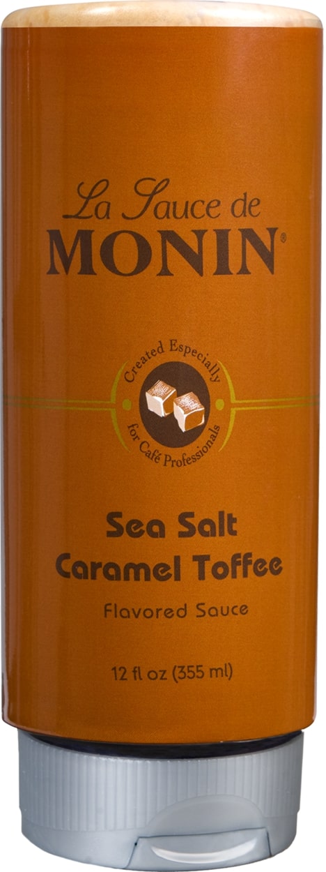 Monin Gourmet Sauce - 12 oz. Bottle: Sea Salt Caramel Toffee
